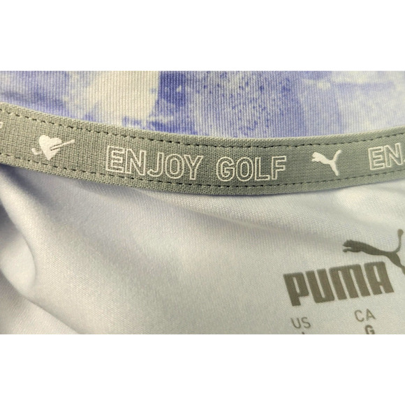Puma Golf Shirt Womens Large Purple Floral Quarter Zip Mock Neck Sleeveless - Picture 4 of 12